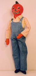 Peter Pumpkin in overalls