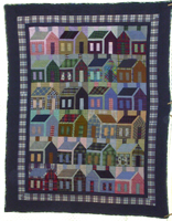 plaid houses twin bed quilts