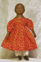 Sweet black girl doll 21i with whisps in red calico