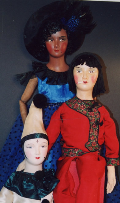 Finished Flapper, pajama and smoker dolls