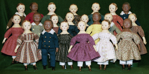 group shotGroup of Tiny Izannah Walker style Dolls 