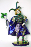 Cloth Doll Mardi Gras Jester