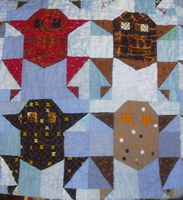 close up of 50's conversation print frogs