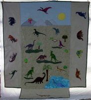 Dino quilt Jurrasic scene